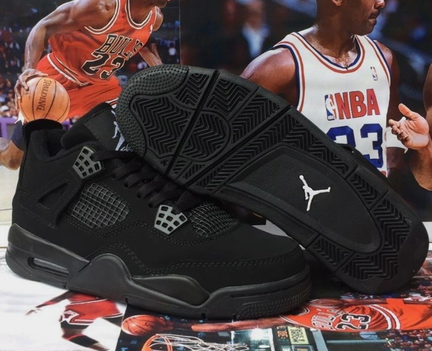 Size 9.5 - Jordan 4 Retro Mid Black Cat for sale online | eBay