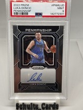 LUKA DONCIC 2022 PANINI PRIZM PENMANSHIP Signatures ON CARD AUTO Mavericks PSA 9