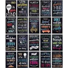 20Pcs 13x19 Inch Motivational Posters Classroom Growth Mindset Poster Wall Decor