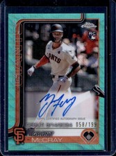2025 Topps Chrome Grant McCray Rookie Debut Auto RC Aqua Wave Refractor #/199