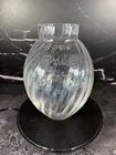 Vintage Tiffany & Co. 8” Optic Swirl Flower Vase Clear Large Glass Optic Swirl