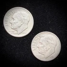 Lot of 2 - 90% Silver - Pre-1965 Roosevelt Dimes Circulated Condition - F21B