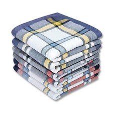 Soft Men's Cotton Handkerchiefs with Assorted Color 6 Piece Gift Set