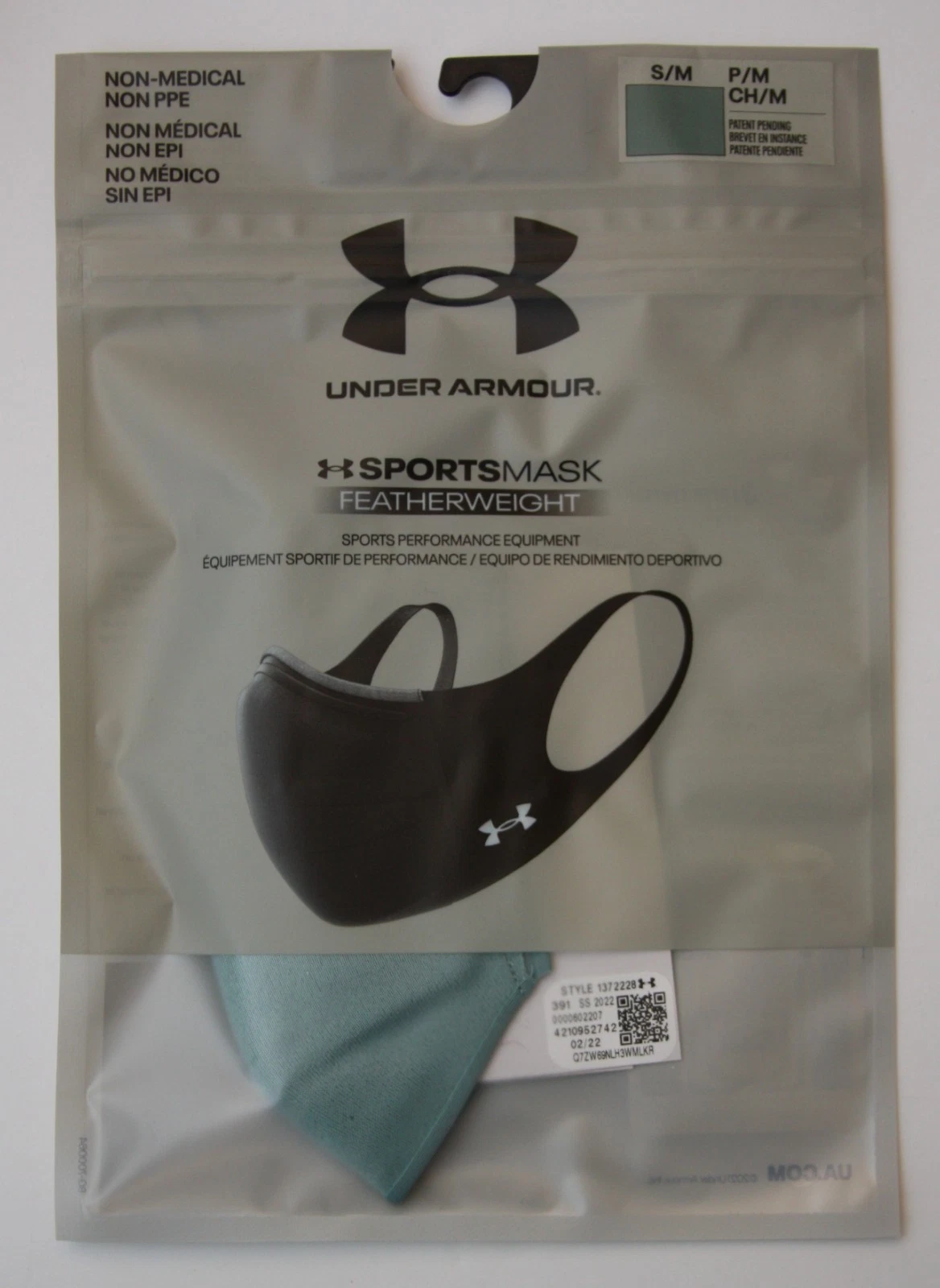 Under Armour Sports Mask Featherweight + ISO-Chill Teal S/M (X10) Lot