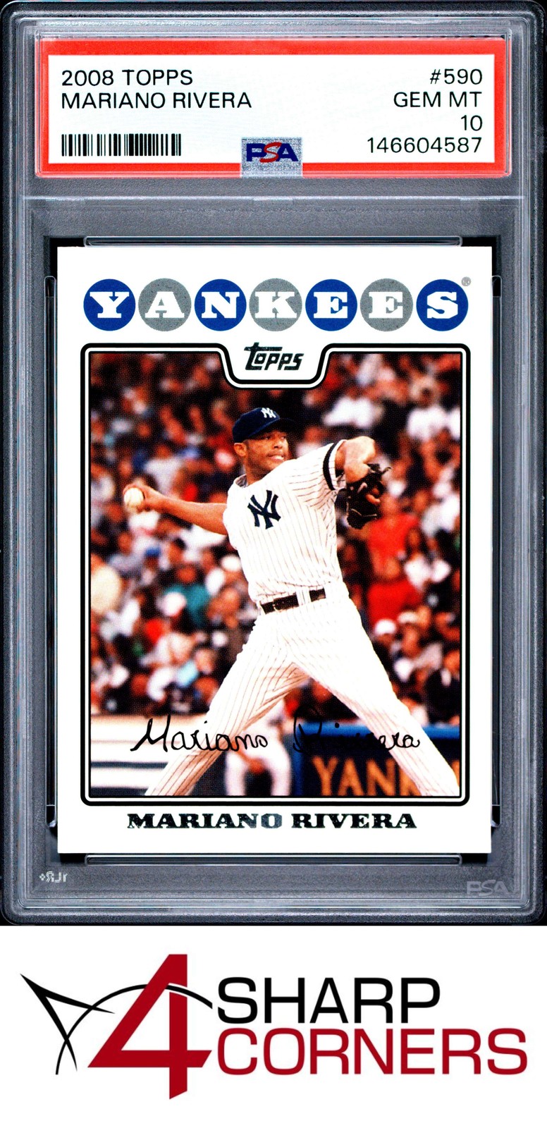 2008 TOPPS #590 MARIANO RIVERA YANKEES HOF PSA 10