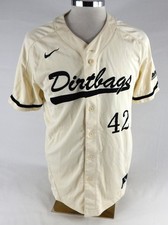 2018 Long Beach State Dirtbags #42 Game Used Cream Jersey Baseball L 854