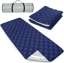 Camping Cot Sleeping Pad Quilted Non-Slip Foam Mattress Topper Pad 75"x30" Navy