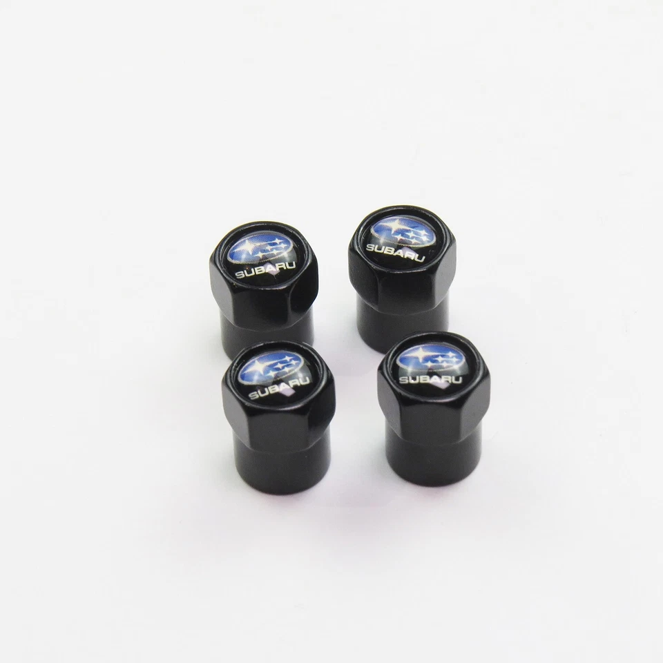 Compatible with Subaru 4Pcs Tire Valve Stem Caps Black Anodized Aluminum Set - Image 2 of 4