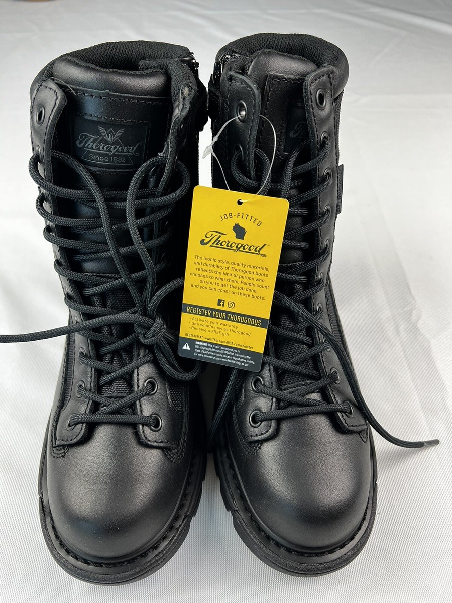 Thorogood Gen-Flex2 Waterproof Black 8″ Tactical Side Zip Men 6.5W