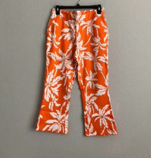 Isaac Mizrahi Petite Stretch Printed Cropped Pants - Orange Sz PM a646293 -