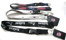 3 Patriots NFL Keychains/ID Holder Detachable Lanyards Blue,Silver,Black Style 