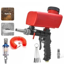 Portable Adjustable Pneumatic Sandblasting Gun Set 90psi Gravity Handheld Tools