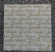 2 Pretty Paper Napkins Christmas "Fa Lalalala" White w/ Gold Lettering.