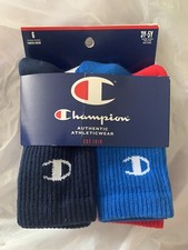 NEW Champion 6 Pairs Crew Socks Big Kids 3Y-5Y - Black White Gray boy girl youth