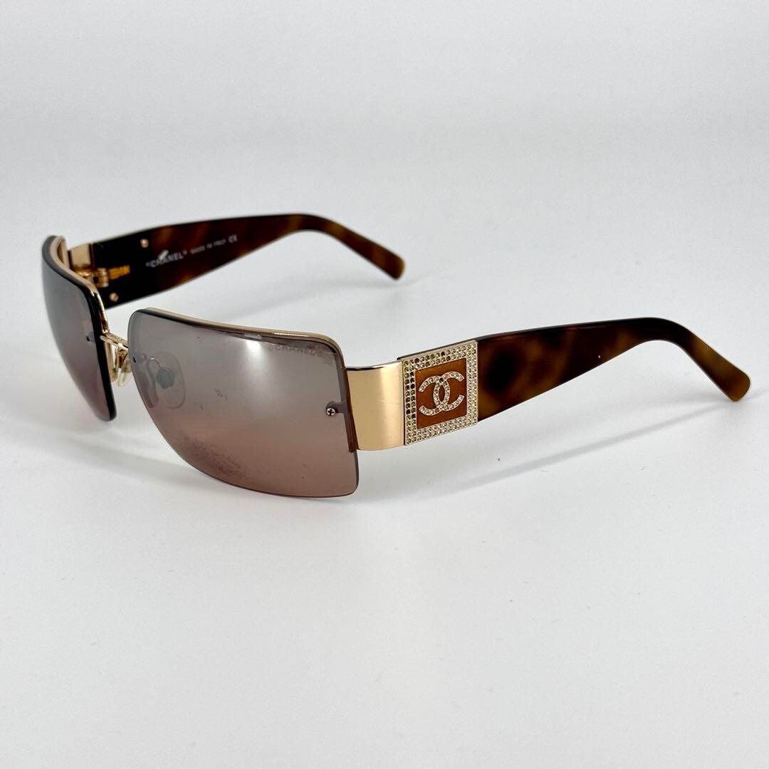 Chanel 4095-B Tortoiseshell Brown Half Rim Sunglasses c.125/6U