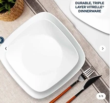 Corelle Boutique Vivid White 8 pc Dinnerware Set service for 4 - Plates -1133800