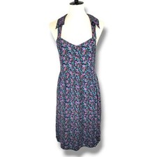 Anthropologie Maple Black Floral Print Mini-Dress Size 8