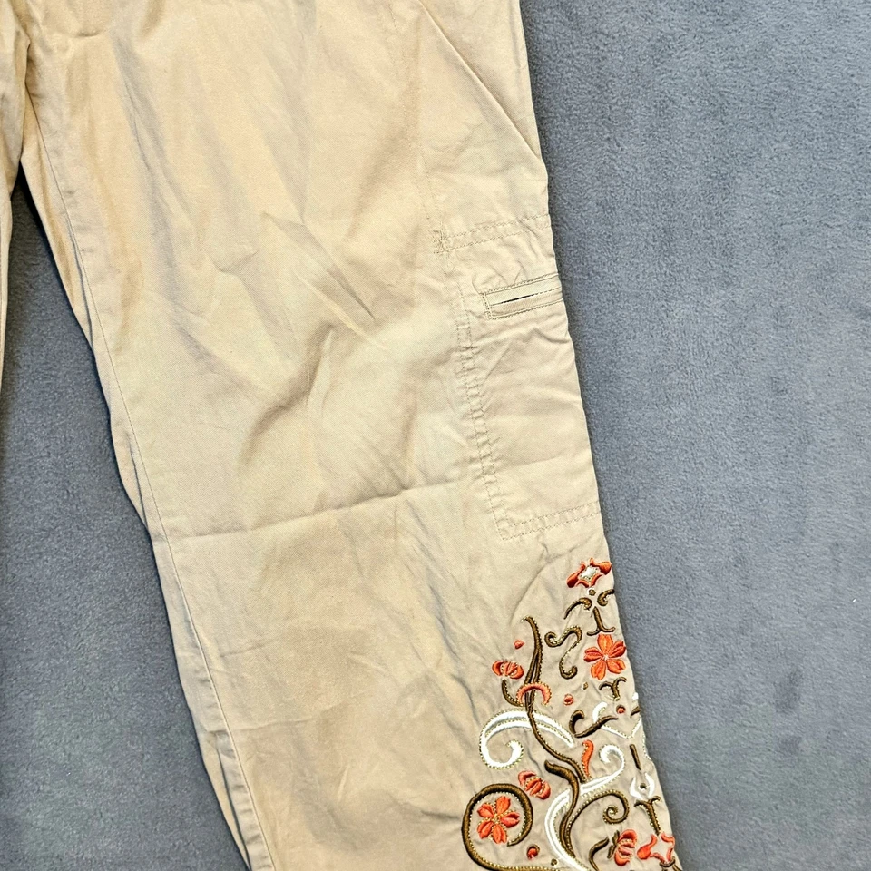 Pantalones informales Metro 7 Missy 100 % algodón bordados para mujer talla 6 primavera ligera Foto 3 de 4