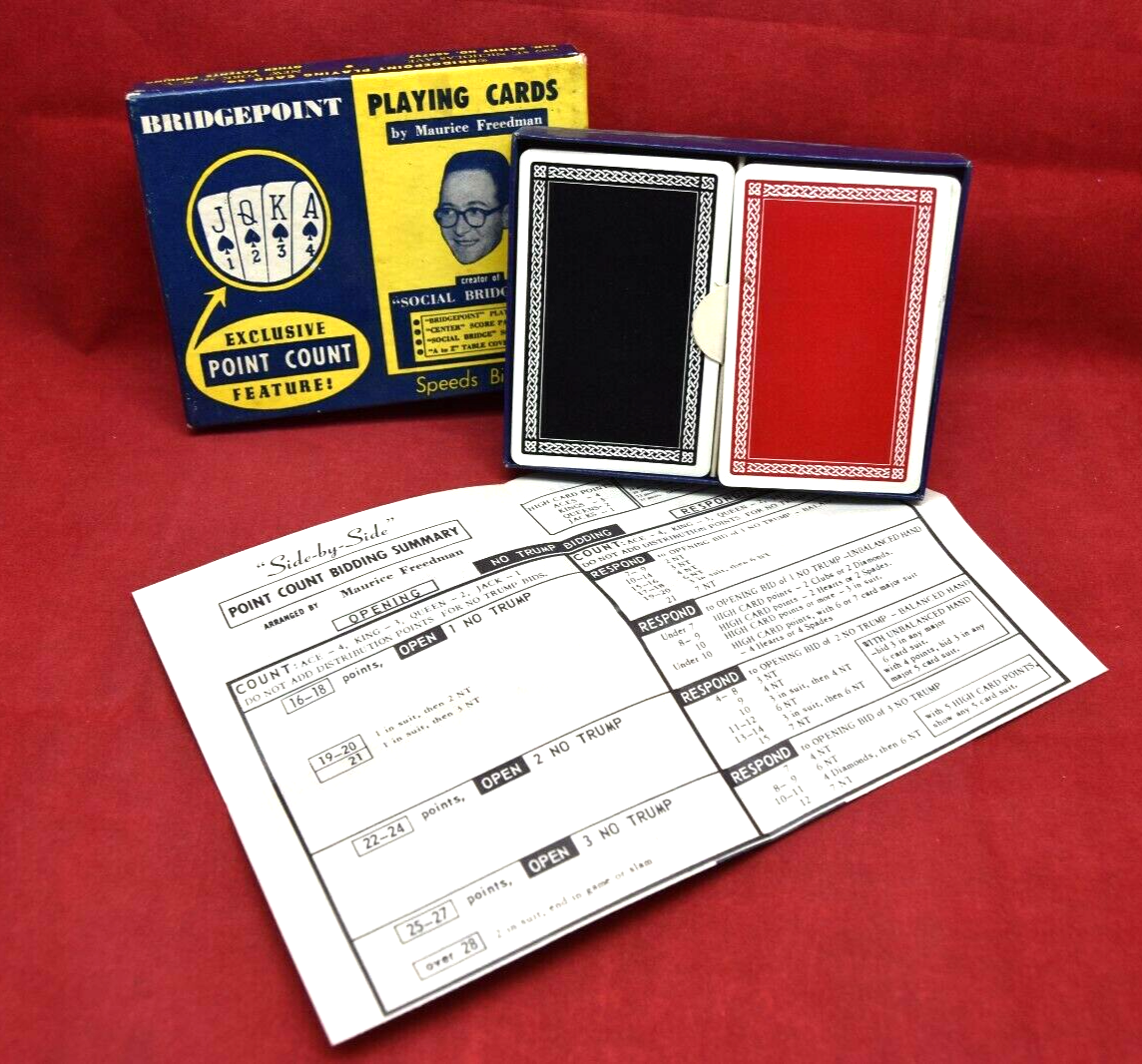 Vintage Bridgepoint Bidding Summary Playing Cards Point Count Original Box  8240 | eBay