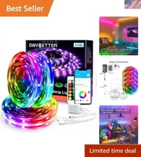4 Rolls of 50ft Smart LED Strip Lights - Color Changing for Home & Events