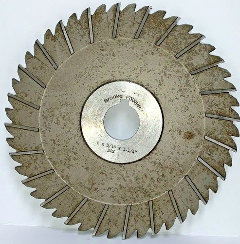 BROOKE FOWLER SLITTING SAW, HSS, 8" OD, 3/16" CUT WIDTH, 1-1/4" BORE, 48 TEETH