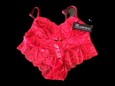 One Size The Escante Collection Semi Sheer Lace Bralette with Matching Boyshort
