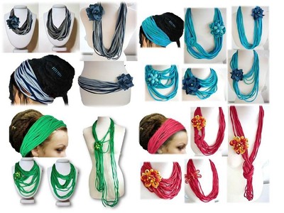 Scarf Necklace Cotton Necklace Infinity Fabric Necklace Jewelry Dreadlock Wrap