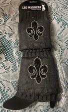 Women BLING Leg Warmers Fashion Knit Ribbed SEQUINS Solid Winter High Sock WOW