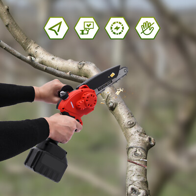 8'' Cordless Chainsaw 21V Brushless Electric Handheld Chain Saw w/Battery&Charge