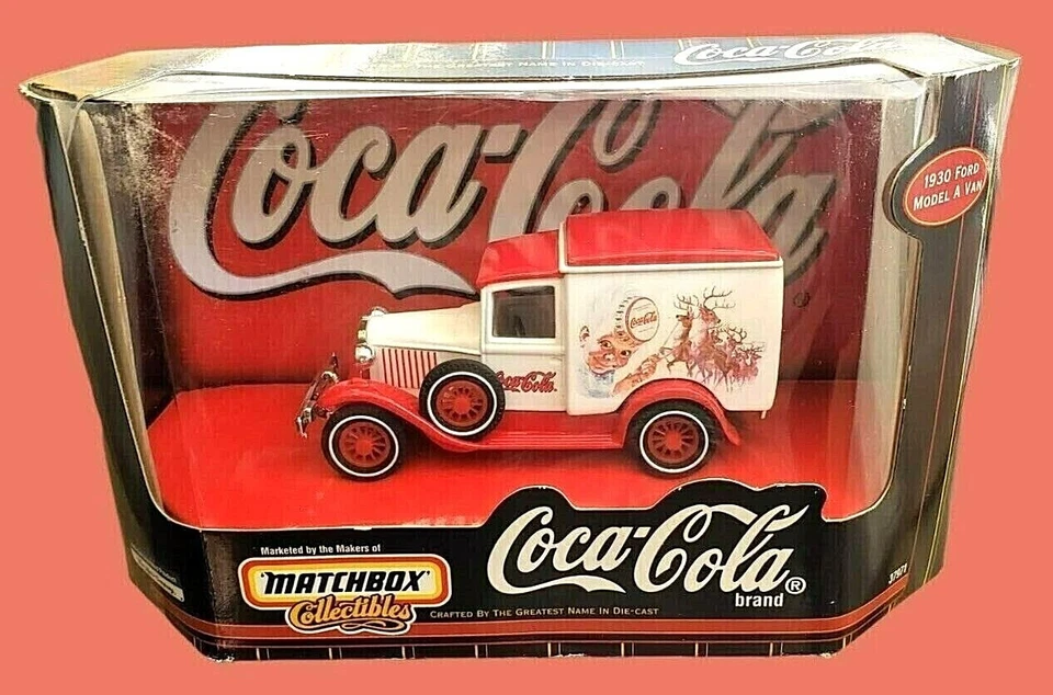 Matchbox Collectibles 1930 FORD MODEL A VAN Coca Cola Brand Red White 1:43 37971 - Image 3 of 4