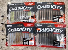 Rapala CrushCity NED BLT Rig Kit Bundle Soft Worm Bass Bait & Jig Heads 4 Pack