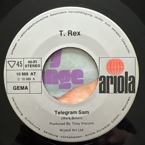 T. Rex – Telegram Sam 7'' Vinyl IMPORT 1972 CLEANED/PLAY TESTED VG+/VG+ VIDEO - Picture 4 of 8