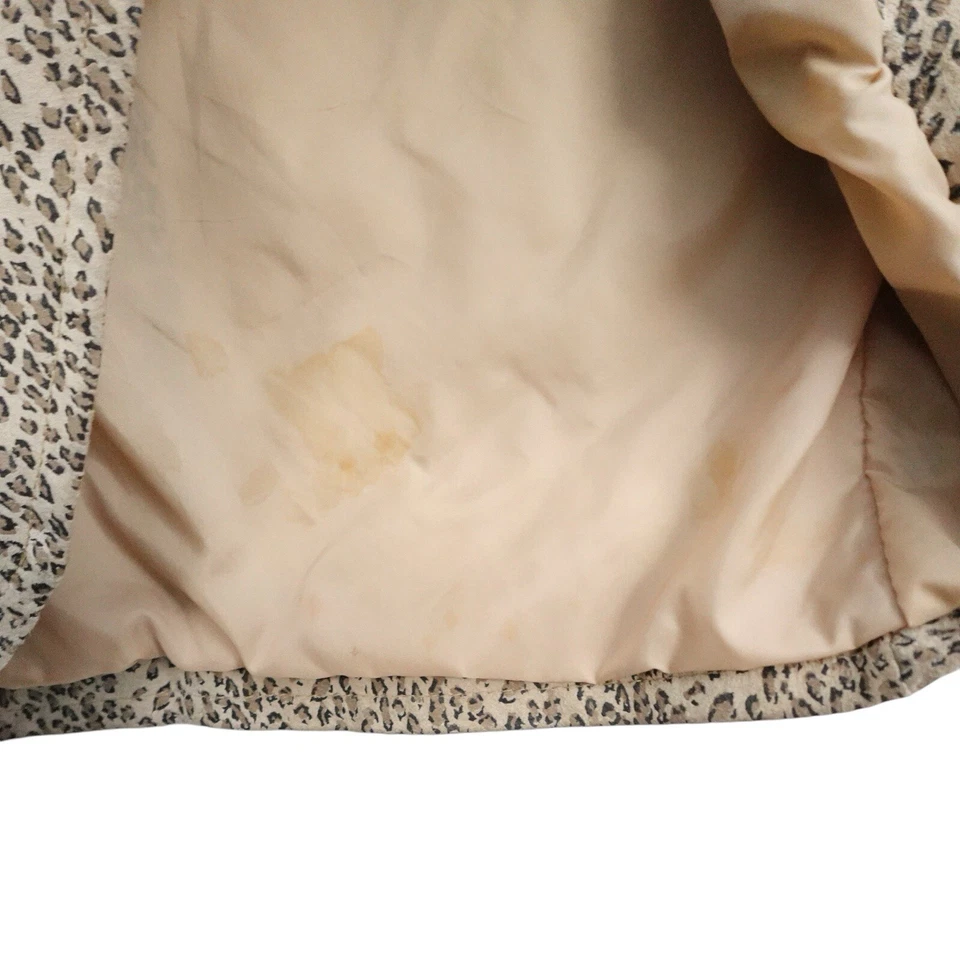 Falda midi larga vintage con estampado de leopardo CHIA 100 % cuero corte lápiz talla 6 Foto 3 de 4