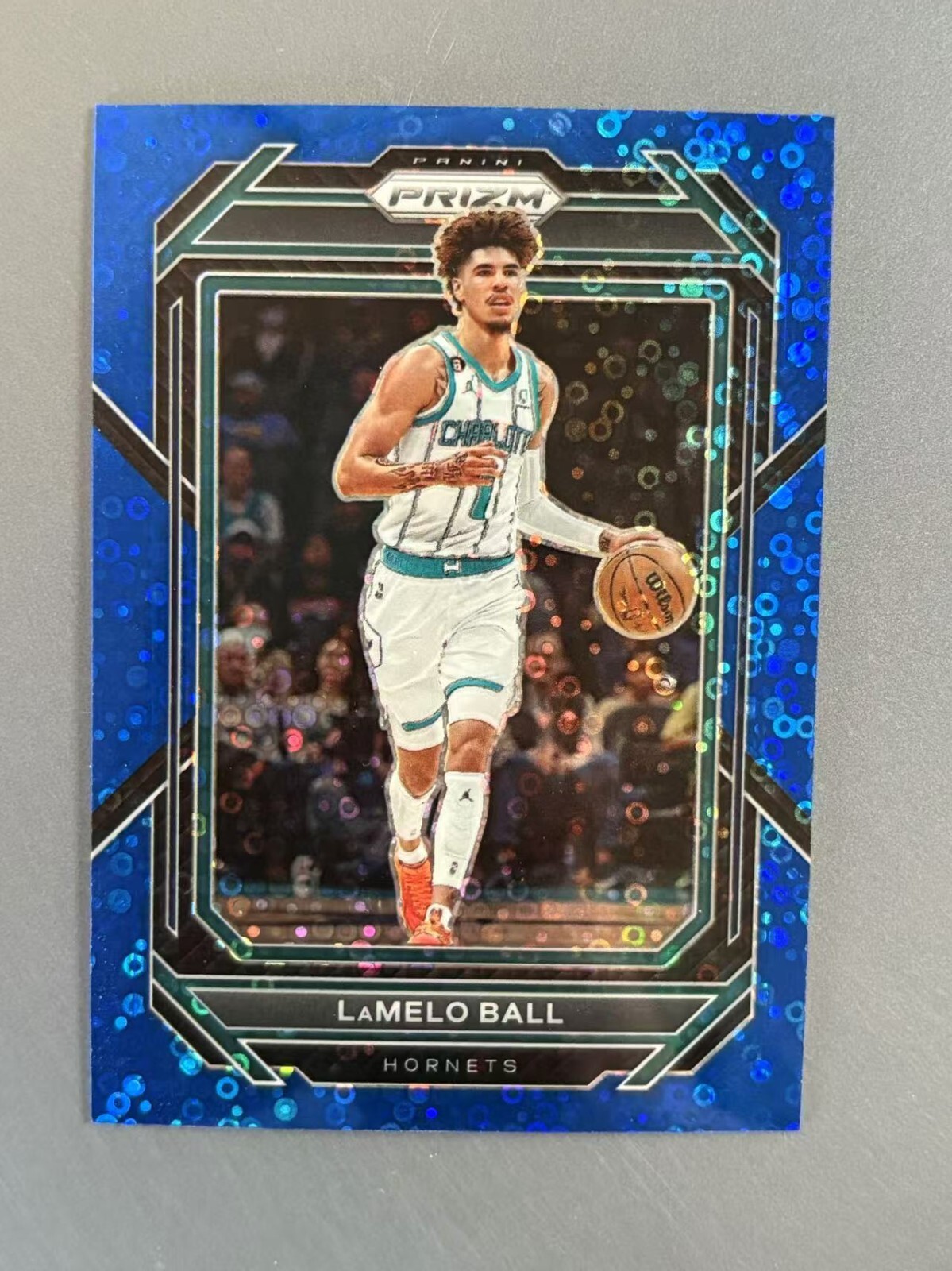 Lamelo Ball 2022-23 Panini Prizm Fast Break Blue Disco Prizm /150 #150
