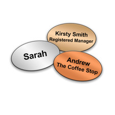 OVAL Company Staff Name Badges for shops bar staff badges care homes 24 Colours