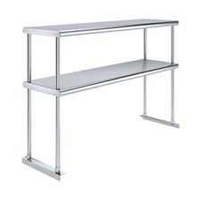 14 in. x 48 in. AmGood Stainless Steel Double Deck Over Shelf