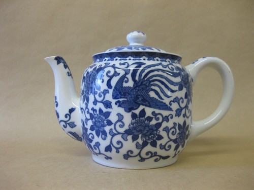 Vintage Noritake Howo Teekanne ~ blau & weiß Phönix Vogel ~ 1 Pint - Bild 2 von 12