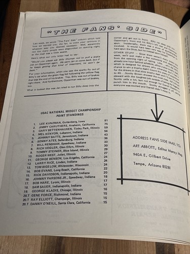 1972 USAC Midget Race Program, Manzanita Speedway Phoenix AZ - Picture 6 of 18