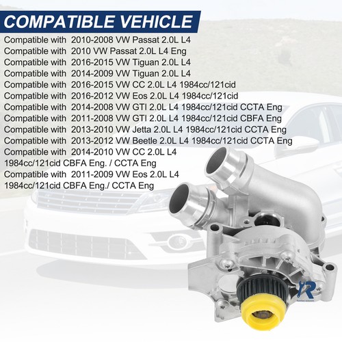 NEW Aluminum Water Pump fit for Audi A3 A4 A5 VW CC TT Tiguan 2.0T 2008-2016 - Picture 4 of 21