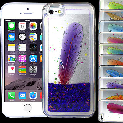 For iPhone 6/6sDynamic Case Feather Quicksand Glitter Liquid Hard Silicon Cover