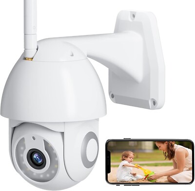SURFOU 2K Überwachungskamera Outdoor, 360° Schwenk-Neige Ansicht, 2-Wege Audio, IP65, SCHNELL 