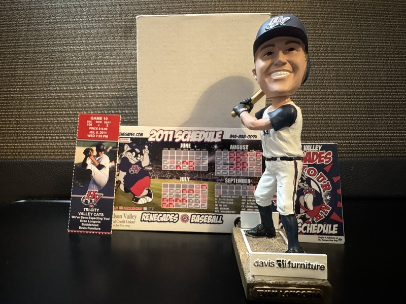 Evan Longoria Bobblehead Hudson Valley Tampa Bay Rays w/ticket NIB MLB SGA
