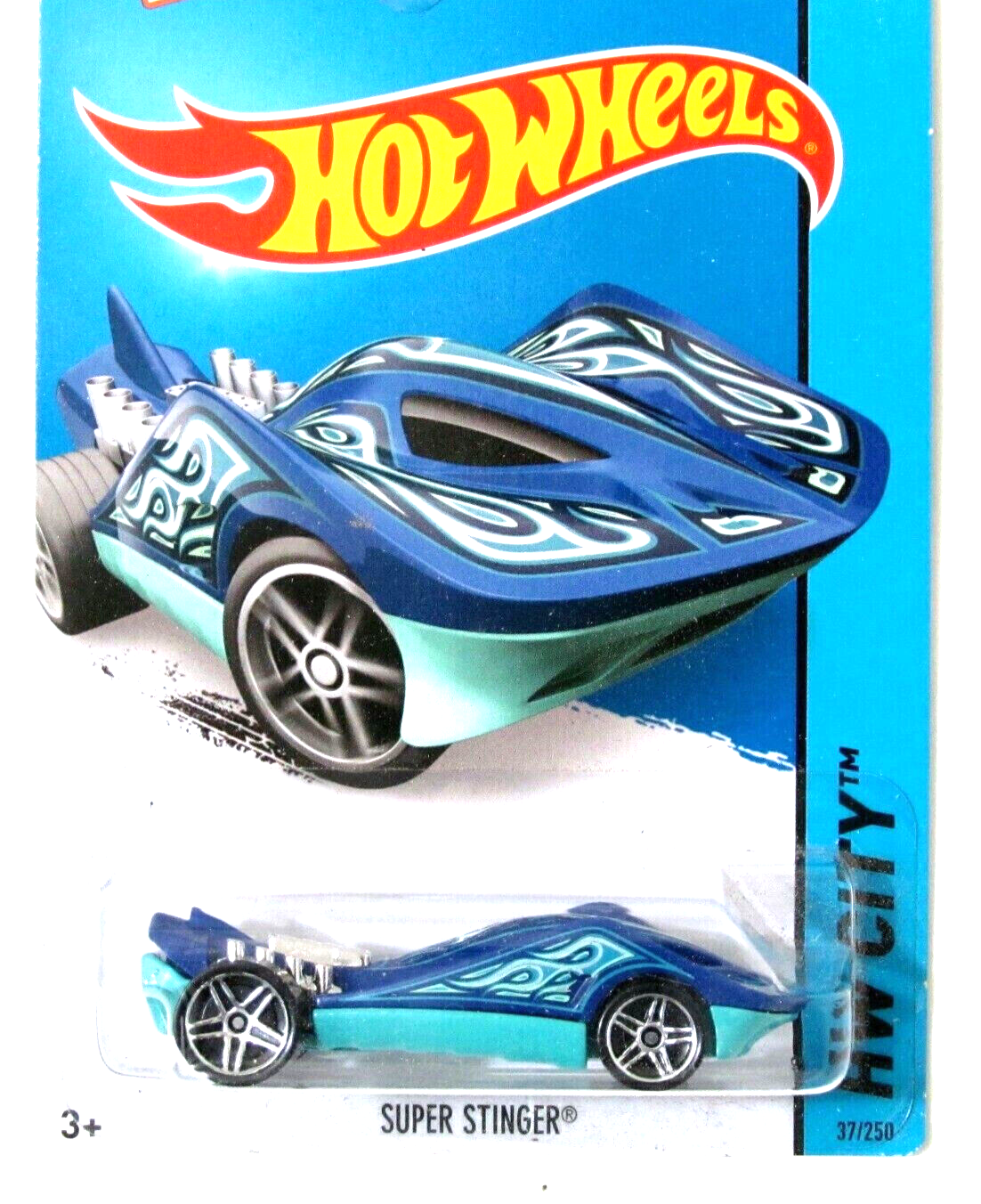 2015 i Hot Wheels SUPER STINGER #37☆Stingray lgt/dk BLUE∞Street Beast☆Case H/J 
