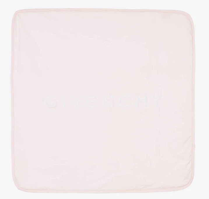 Givenchy Baby Girl Pink logo print cotton jersey blanket H90163771
