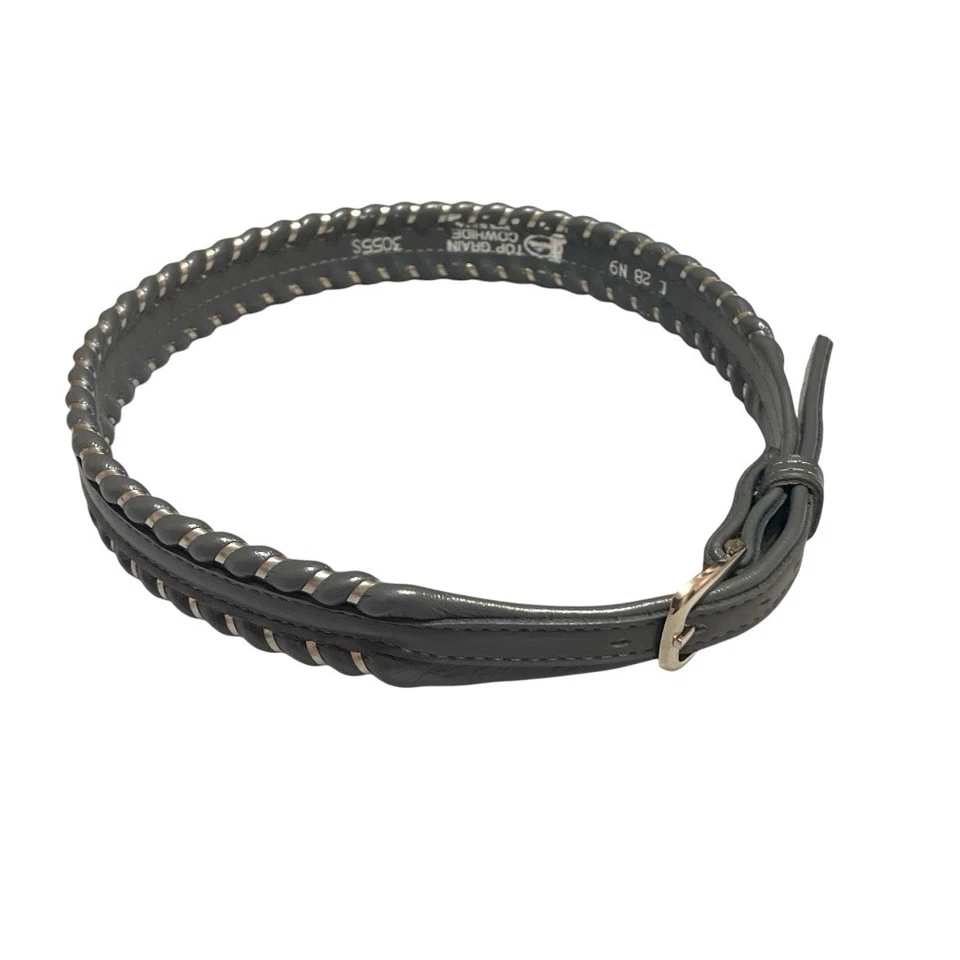 Cinturón de cuero Justin para mujer gris plata puntada látigo pequeño vaquera rodeo occidental Foto 2 de 4