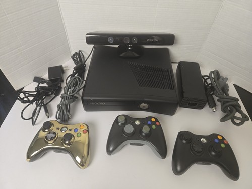 Microsoft Xbox 360 Slim Bundle w/ Kinect & 3 Controllers – Fully ...