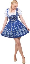 Dirndl Trachten Haus 3-Pcs Short Blue Womens German Dress 8 Blue