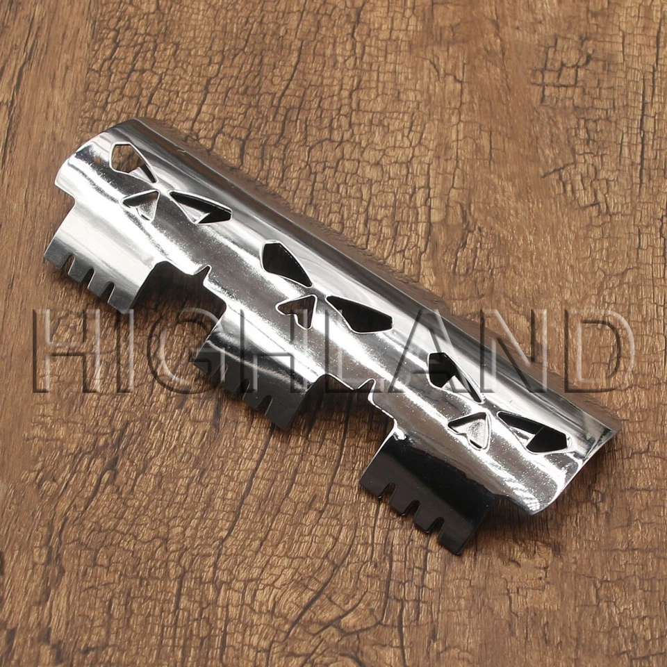 Silver Exhaust Muffler Pipe Heat Shield Cover Heel Guard Chopper Cruiser Custom - Image 3 of 4