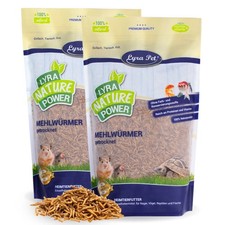 10 kg Mehlwürmer getrocknet Vogelfutter Fische Nager Reptilien Igel Lyra Pet®