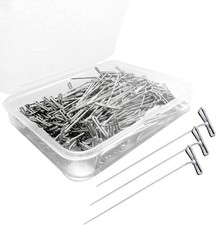 T Pins, 100Pack 1.5 inch Wig Pin, Stainless Steel T-pins for Blocking Knitting,